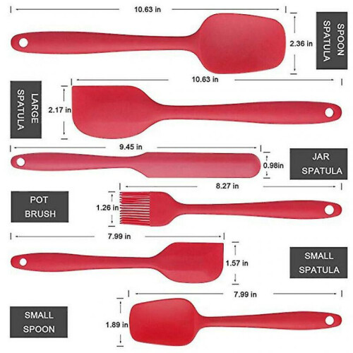 Spatula Set Silicone Nonstick Scraper Kitchen Baking Cooking 6 Piece Gift 1
