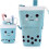 (Blue) Pencil Case Pull Down Wave Point Pen Holder Case Retractable Capacity Canvas 1