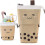 (Brown) Pencil Case Pull Down Wave Point Pen Holder Case Retractable Capacity Canvas 1