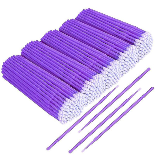 500pcs Disposable Micro Applicator Brush,head Bendable Ultrafine Eyelash Extension Brushes