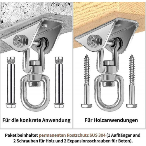 Hook 180 Swing, Stainless Steel Heavy-duty Ceiling Installation Up To 1