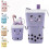 (Purple) Pencil Case Pull Down Wave Point Pen Holder Case Retractable Capacity Canvas 1