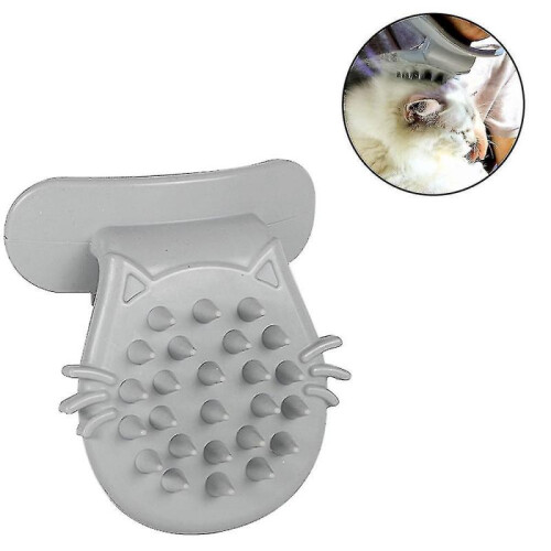 (Grey)Cat Brush Shedding Grooming, Soft Massage Cat Tongue Brush 1