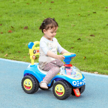 AIYAPLAY Ride on Toy, Foot to Floor Design with Music, Light, Horn, Blue