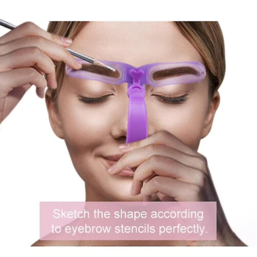 8 Styles Reusable Washable Handle Eyebrow Stencil 1