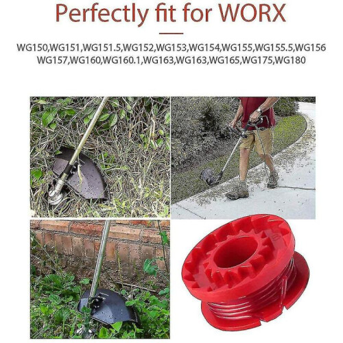 8pcs Replacement Lawnmower Spools with 2 Cap Cover for Worx Thread 1