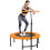 Homcom HOMCOM 40" Mini Trampoline, Rebounder Jumper w/ Adjustable Handle, Orange 9