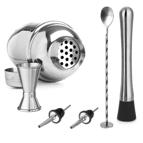 6 Piece Set Professional Stainless Steel Bar Cocktail Set Cocktail Shaker 1