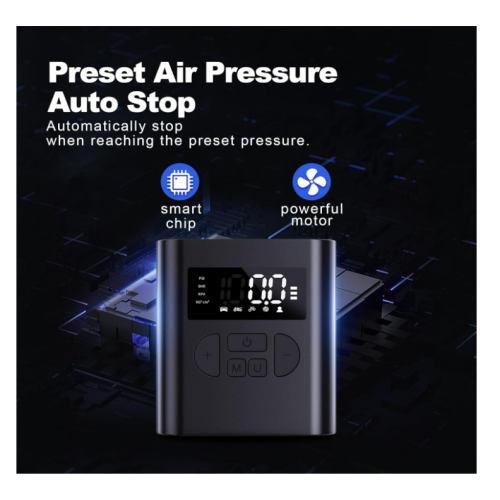 Compresseur d'air portable pour gonfler les pneus P006 Noir 2