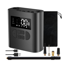 Tire Inflator Portable Air Compressor, 150PSI Ultra Fast Electric Air Pump, with Accurate Digital Pressure Gauge, DC 5V Output(Black)