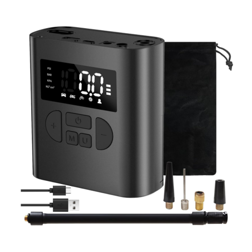 Compresseur d'air portable pour gonfler les pneus P006 Noir
