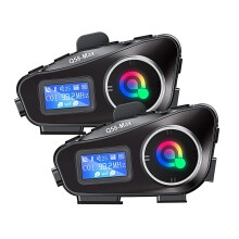 Pacote Com 2 Fones De Ouvido Bluetooth Para Capacete De Moto Com Intercomunicador Ip65 À Prova Dágua E Cancelamento De Ruído (preto)