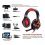 Fone de Ouvido com Microfone e Luz Led para Xbox One Pc Laptop Vermelho 2