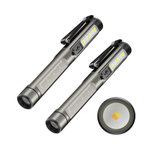 Rechargeable Pen Torch Medical for Nurses，2 Packs Pocket Torches with Clip for Docotrs，LED Torches Flashlight Inspection Lights(Black)