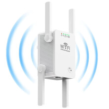 Wifi Extender 2024 Zosilňovač Wi-Fi signálu Zosilňovač pre domácnosť a kanceláriu Bezdrôtový opakovač Wifi 4 antény 360 pokrytie