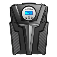 Tire Pump 12V Air Compressor - Inflate Car and Bicycle Tires with Automatic Stop and Digital Display with Backlight - DC12V(Black)