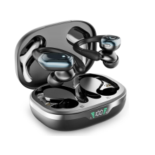 Bluetooth Headphones 60 Hours Playback, Noise Cancelling Wireless Earbuds with LED Battery Display Wireless Charging Case(Black)