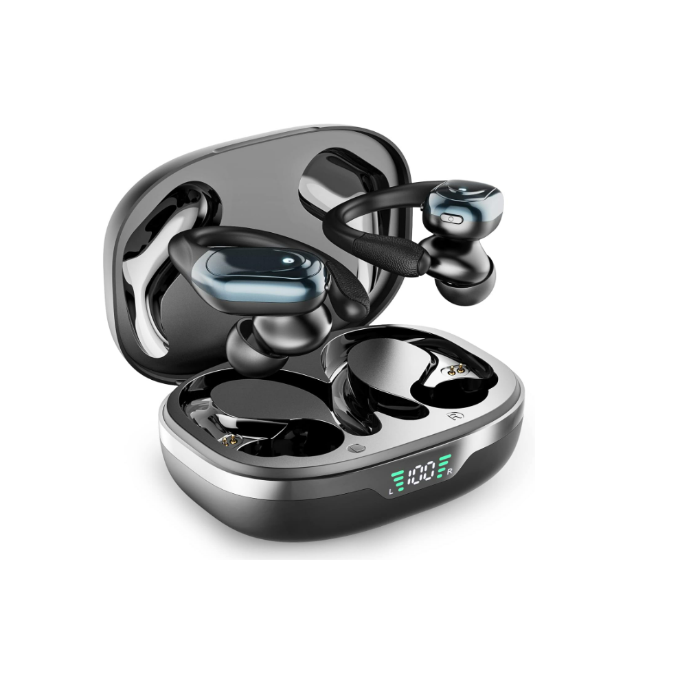 Bluetooth Headphones 60 Hours Playback, Noise Cancelling Wireless Earbuds With Led Battery Display Wireless Charging Case(Black) Black 6976918332523