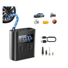 Tire Inflator Portable Air Compressor,Auto Shut-Off For Car Tires,150 PSI Tire Pump Battery Combo, Cordless Tire Inflation With Digital Tire(Black)