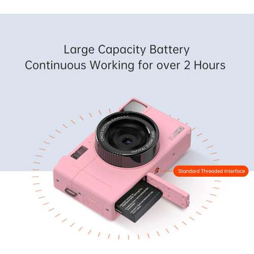 Câmara Digital Compacta 1080P 48Mp Tela Lcd de 3 0 Polegadas Foco Automático Zoom Digital 16X Anti-Vibração Flash Embutido Preto 1