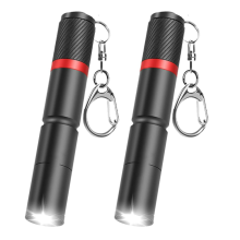 Mini LED Keychain Flashlight, 2 Pack Pocket Size Torch with 3 Light Modes, Waterproof Ultra Bright Portable Key Chain Small Flash Light(Black)