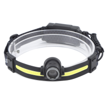 LED Headlamp Sensing Ultra Bright Waterproof Rechargeable Outdoor Head Light for Fishing Running (Black)