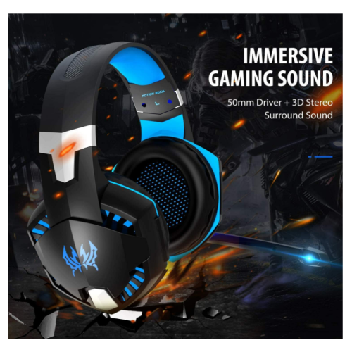 Casque de jeu avec microphone noir 1