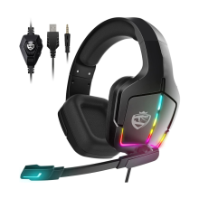 Auriculares para juegos PS4 PS5 PC Xbox One Switch con micrófono y cable de 3,5 mm, color negro