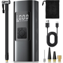 Compresseur d'air portable, gonfleur de pneus électrique, 150 psi, pour pneus de voiture, vélo, moto, accessoires