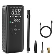 Tire Inflator Update Storage Design Portable Bike Pump Air Compressor for Car 150PSI Cordless Electric Air Pump Rechargeable Tire Pump for Ball(Black)