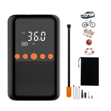 Compresseur d'air portable, gonfleur de pneus rechargeable avec manomètre de 150 psi, affichage LCD précis de la pression