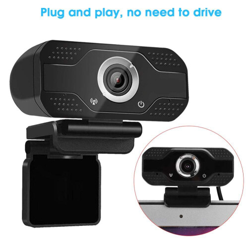Full HD 1080p Webcam with Microphone for Desktop,USB Online Class Computer Camera,Plug and Play Web Cam Mount Built in Pickup(Black) 1