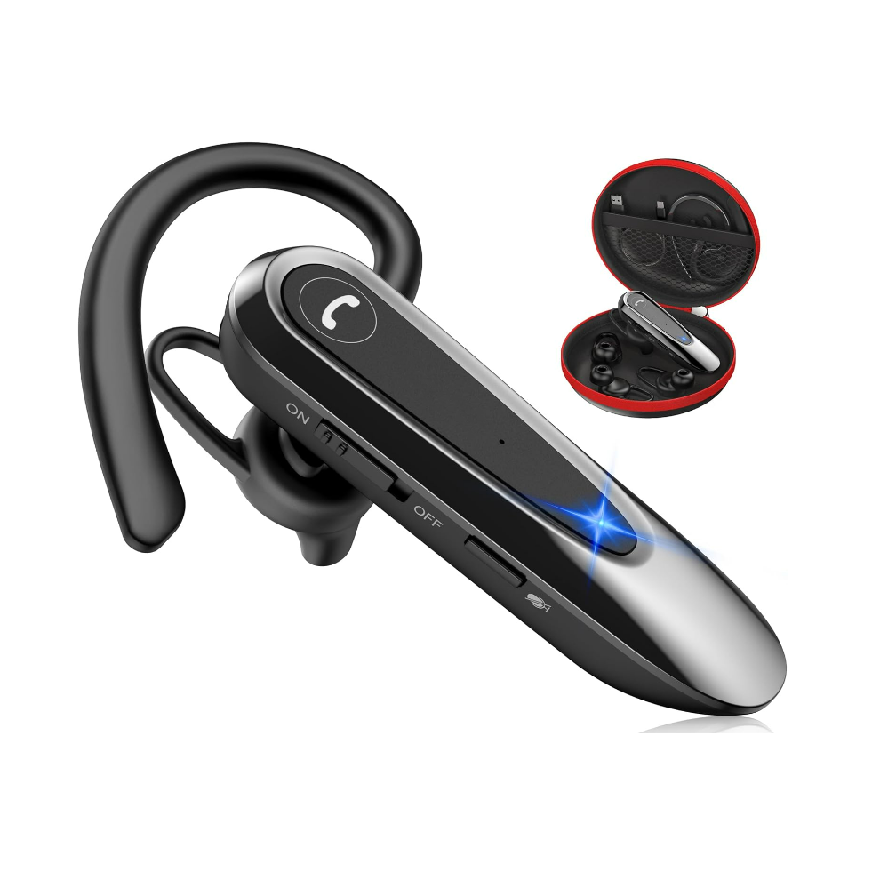 Bluetooth Earpiece Wireless Cvc8.0 Headset For Cell Phone Dual Mic Noise Canceling Handsfree Phone Earpiece With Mute 20Hrs(Black) Black 6976918340146