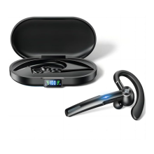 Bluetooth Headset , Earpiece with ENC MIC ,Trucker wireless headset Charging Case 55Hrs playtime 5.3 Hands-Free Caller Voice Announce(Black)