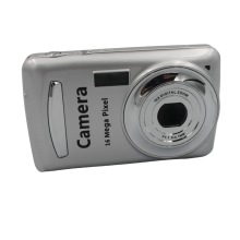 Appareil photo numérique 16 MP, petit et compact, avec écran LCD rétro, compatible avec les adolescents et les adultes, argenté