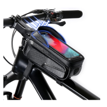 Sacoche de guidon de vélo avec support de téléphone, support de téléphone étanche avec fenêtre à écran tactile pour