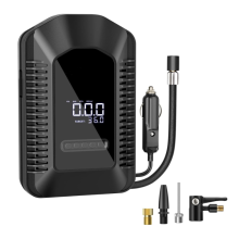 Tire Inflator Portable Air Compressor, 12 Volt DC Car Tire Pump with 150 PSI Digital LCD Pressure Gauge and IED Light for Fast Inflation of Car(Black)