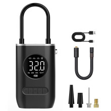 Compresor de aire portátil, inflador de neumáticos inalámbrico de 150 PSI para neumáticos de coche, batería recargable de 4000 mAh.