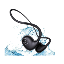 Bone Conduction Headphones, Waterproof Wireless Headphones with Built-in Mic for Workout, Running, Hiking, Cycling(Black)