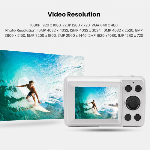 Câmera Digital de 16 Mp Câmera Ccd Pequena e Compacta com Display Lcd Estilo Retrô Adequada para Adolescentes e Adultos Rosa 2