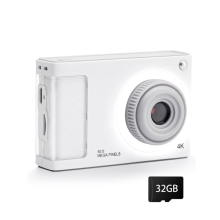 Appareil photo numérique pour enfants FHD 1080P avec carte 32 Go, 48 Mpx, zoom 8X, pour adolescents et enfants, blanc
