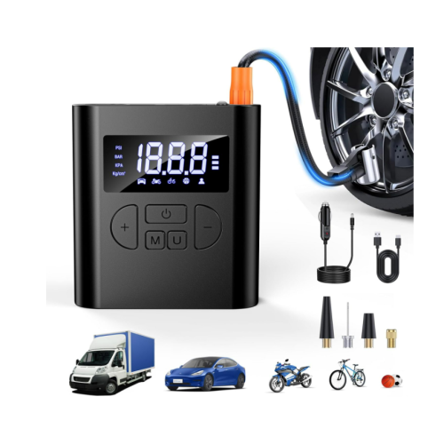 Compresseur d'air portable pour gonfler les pneus P006 Noir