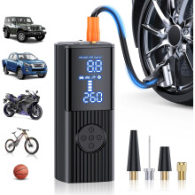 Compressor de Ar Portátil para Inflador de Pneus Bomba de Ar Portátil de 6000Mah Display Lcd de Pressão Precisa Inflação 3X Rápida para