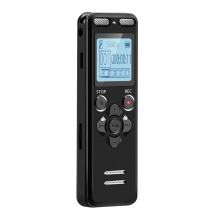 Gravador Digital Ativado Por Voz 8Gb com Playback Mp3 Player Senha Velocidade Variável para Palestras e Reuniões Preto