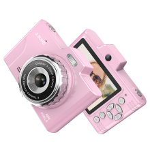 Appareil photo numérique portable 1080P 48MP, double objectif, zoom optique 8X, écran TFT 2,8 pouces, 32 Go, adapté aux adolescents, rose