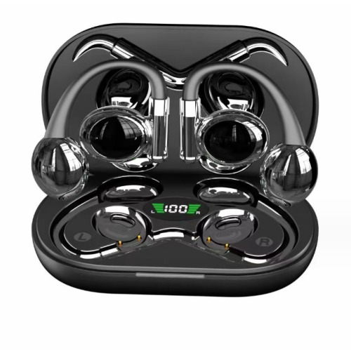 Ear Clip Bone Conduction Headphones Bluetooth 5.3(Black)
