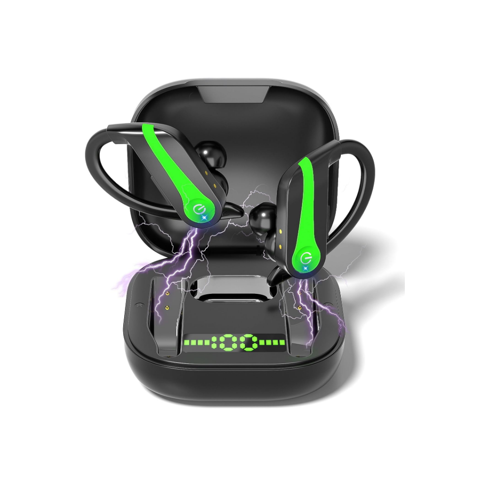 Wireless Earbuds Bluetooth 5.3, 48H Playtime Bluetooth Earphones For Running Built-In Microphone, Headphones Stereo Sound, Enc Noise Cancelling(Green) Green 6976918336217