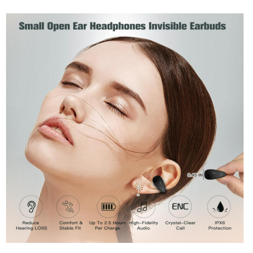 Auriculares Bluetooth de conducción ósea negros 1