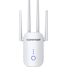 Repetidor WiFi de banda dupla 1200 Mbps 2,4GHz/5,8GHz, extensor de sinal com 4 antenas de alto ganho (branco)