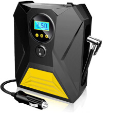 Compresseur d'air Gonfleur de pneu 12 V DC Pompe à air portable avec manomètre numérique et lumière LED d'urgence pour pneus de voiture jusqu'à 1